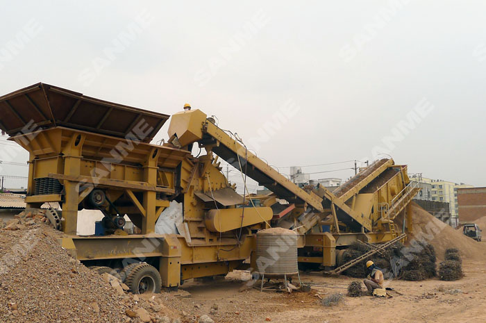 雲南時產150噸移動式建築垃圾破碎生產線